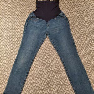Motherhood Maternity Indigo Blue Strech Secret Fit Belly Straight Leg Jeans L